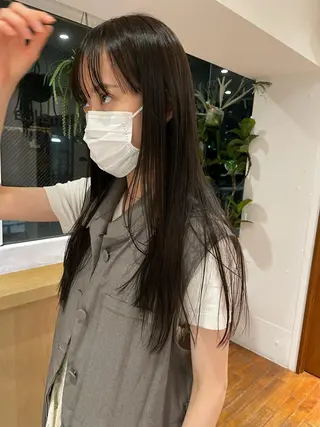 ロング カラー ヘアアレンジ 小顔レイヤー×コンパ クトボブ/林隆平のヘアスタイル