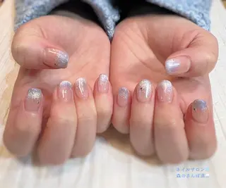 ネイル ショートネイル 森のさんぽ道のネイルデザイン