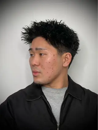 ショート パーマ メンズ 柄﨑 比呂/ancielのヘアスタイル