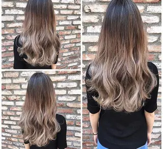 セミロング カラー パーマ ヘアアレンジ チビ編み込みエクステ シールEXどぅ〜すのヘアスタイル