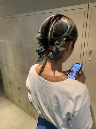 ミディアム ヘアアレンジ ブリーチ/アレンジ 天満/chihiroのヘアスタイル