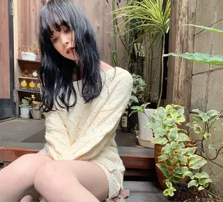 セミロング カラー パーマ Libre 西野圭一のヘアスタイル