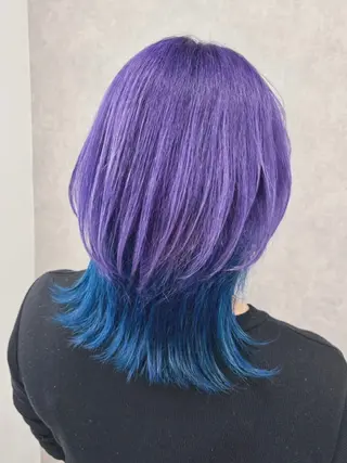 ミディアム カラー いろあそび 町田所属・ハイトーン🪼派手髪 mahoのヘアスタイル