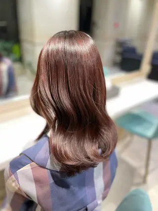 ロング カラー 🌷ピンク/韓国風 暖色カラー ゆい🌷のヘアスタイル