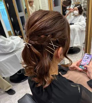 ヘアアレンジ ピンクカラーアレンジ 🩷AYANA🩷のヘアスタイル