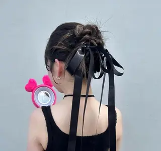 ヘアアレンジ レイヤー/透けカラー アレンジ/篠崎渚彩のヘアスタイル