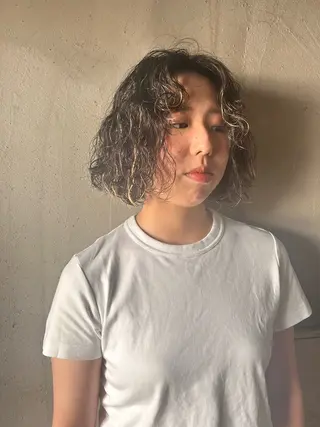 セミロング パーマ お任せヘア☘️☘️ 及川渚のヘアスタイル