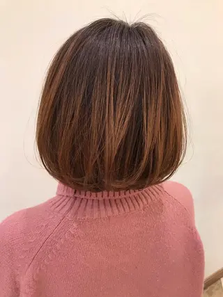 ショート 透明感カラー ボブ ミディアム 齊木勇人のヘアスタイル