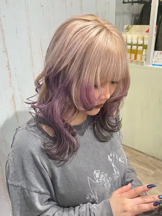 ロング カラー 桑原 由理のヘアスタイル