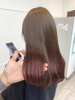 セミロング カラー ☀️透明感color KURO☀️のヘアスタイル