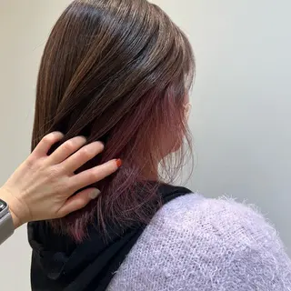 セミロング カラー 韓国風🌷✨ 守屋紗希のヘアスタイル
