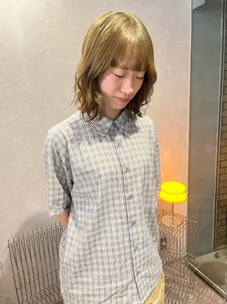 カラー yuumi/大濠🪷 顔周り/ハイトーンのヘアスタイル
