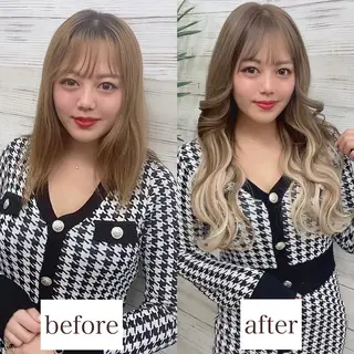 セミロング カラー ヘアアレンジ アイブロウ LAVENDIA 初音のヘアスタイル