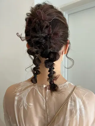セミロング カラー ヘアアレンジ ツキノキ ミナのヘアスタイル