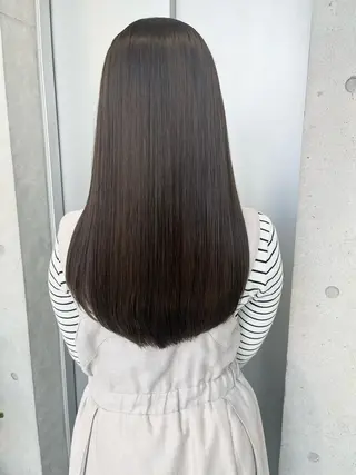 ロング カラー パーマ ヘアアレンジ 透明感/オリーブ/ グレージュ/YUKAのヘアスタイル