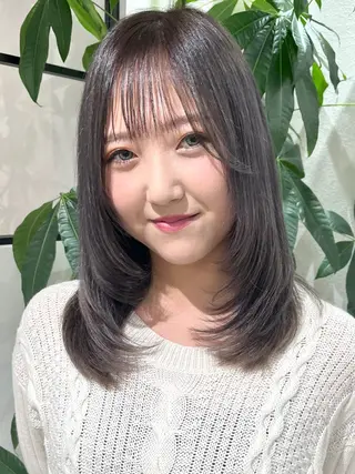 ミディアム カラー ヘアアレンジ Belle hair Design青野大貴のヘアスタイル