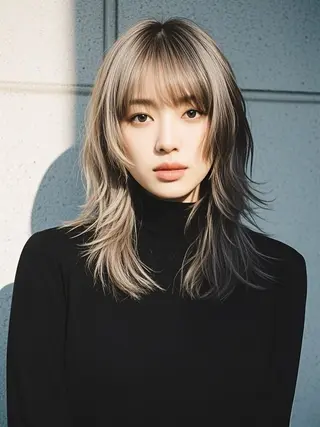 セミロング ウルフカット 811 大阪梅田 ウルフのヘアスタイル