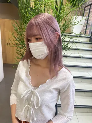 セミロング カラー 🫧カット/パーマ /ネイル/かりん🫧のヘアスタイル