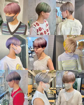 ショート カラー 井上 唯のヘアスタイル