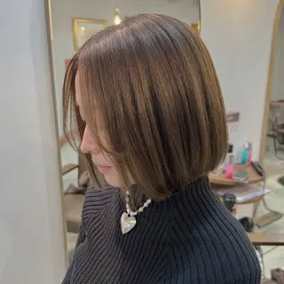 ショート カラー パーマ 透明感/縮毛/ボブ CHIHIROのヘアスタイル