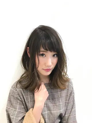 セミロング カラー 【ショートカット 美髪矯正】今井隆太のヘアスタイル