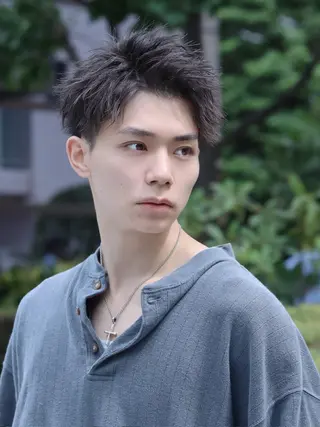 ショート メンズ 稲村侑斗ダウンパーマ メンズパーマのヘアスタイル