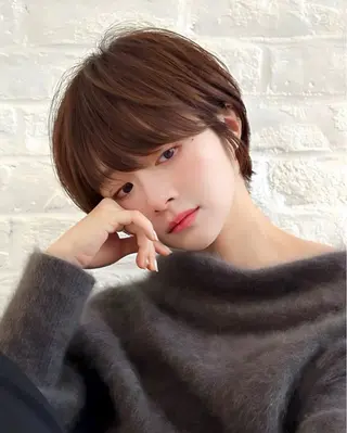 ショート ショートヘア くすみカラー、大場猛のヘアスタイル
