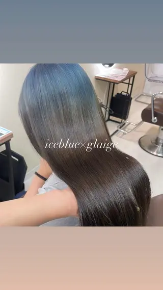 ロング カラー ヘアアレンジ 青髪特化🩵 ダブルカラーのヘアスタイル