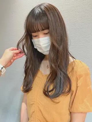 ロング カラー かわい りほのヘアスタイル