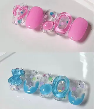 ショート めぐみのネイルサロン スタッフ練習のネイルデザイン