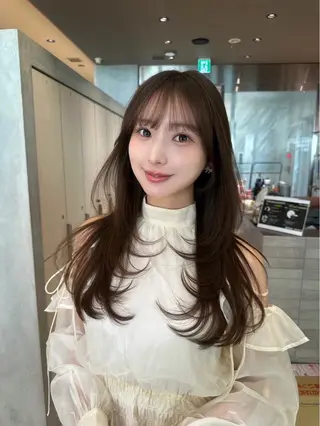 ロング レイヤー/ウルフ/ 縮毛矯正/照井友梨のヘアスタイル