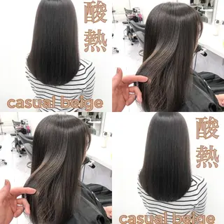セミロング ハイトーン×レイヤー カットTAKUMIのヘアスタイル
