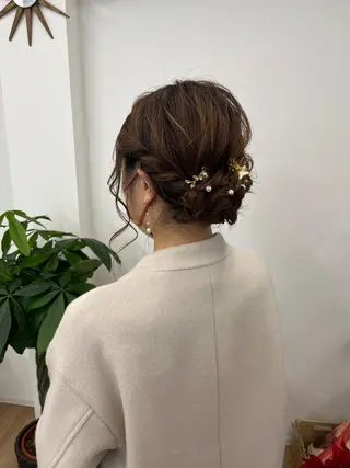 セミロング カラー ヘアアレンジ HIROKO / 透明感暖色カラー🎀のヘアスタイル