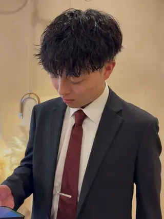 ショート パーマ メンズ ツイスパ/波巻き 鈴木教介👯‍♀️のヘアスタイル