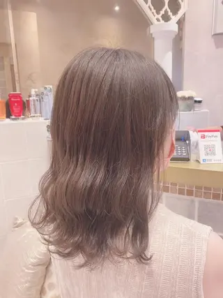 ミディアム 韓国風ヘア✻透明感 カラー✻yukaのヘアスタイル