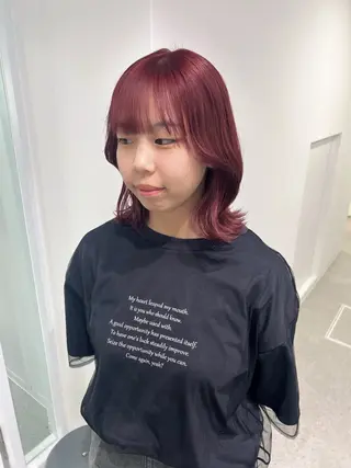 ミディアム カラー 暗髪🩶ラベンダー/ ブルー/ユウナ🤍のヘアスタイル