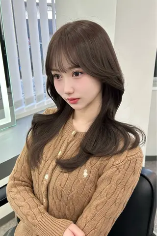 ミディアム カラー nanaka 🤍韓国ワンホンヘアのヘアスタイル