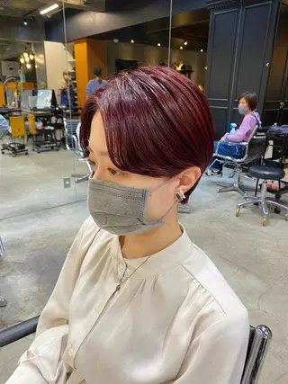 ショート カラー 透明感カラー🌿 グレージュ🐺陽介のヘアスタイル