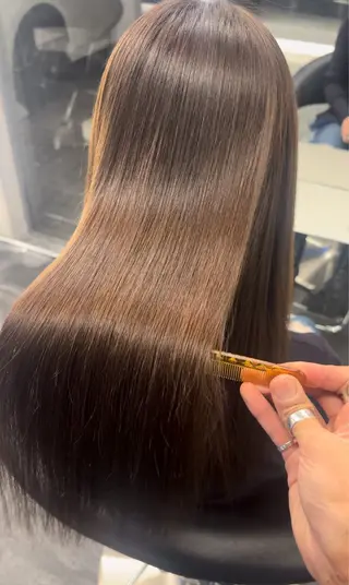 ロング レイヤー/顔まわり 縮毛矯正/月城宏清のヘアスタイル