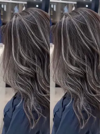 ロング カラー 表参道/ハイライト バレイヤージュのヘアスタイル