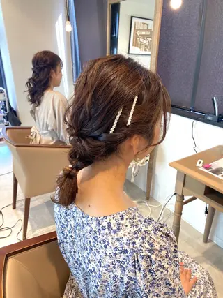 ミディアム 酸性ストレート/ブリ ーチなしWカラー河本のヘアスタイル