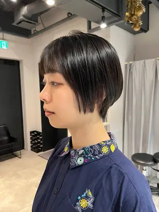 ショート うる艶カラー/恵比寿 ベージュ/丸山陽平のヘアスタイル