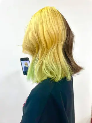 セミロング カラー パーマ ヘアアレンジ 🍒KIKUCHI KANAE🍒のヘアスタイル