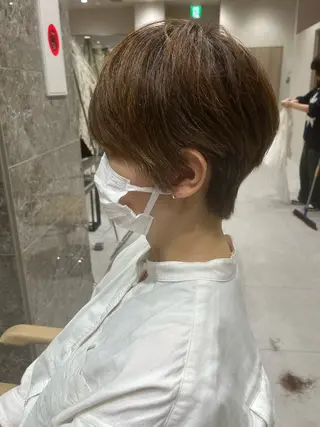 ショート カラー Ken 曲がる縮毛矯正/韓国のヘアスタイル