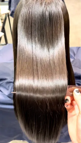 ロング パーマ ブリーチなし ダブルカラー/ゆなのヘアスタイル