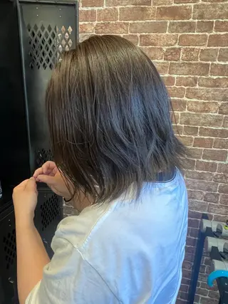 ミディアム カラー パーマ ヘアアレンジ メンズ キッズ ネイル マツエク・マツパ アイブロウ 久木原 ゆりのヘアスタイル