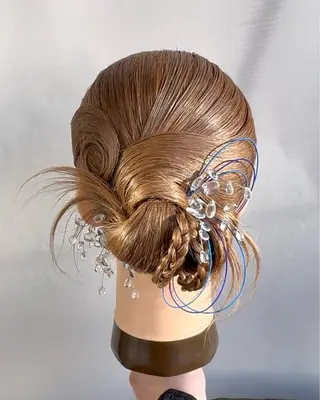 セミロング ヘアアレンジ カットモデル/ セット/宮里心香のヘアスタイル