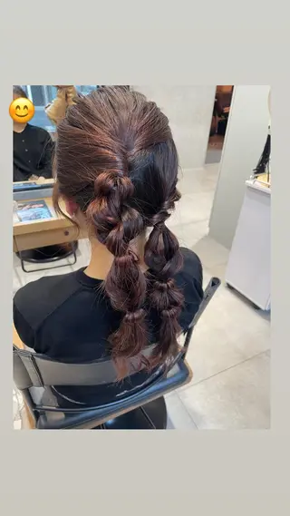 セミロング ヘアアレンジ みたち すみれのヘアスタイル