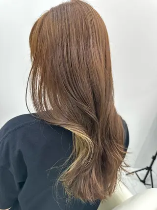 カラー 韓国風レイヤーカラー ライムのヘアスタイル