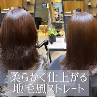 セミロング 縮毛矯正・似合わせ タナカ レイヤのヘアスタイル